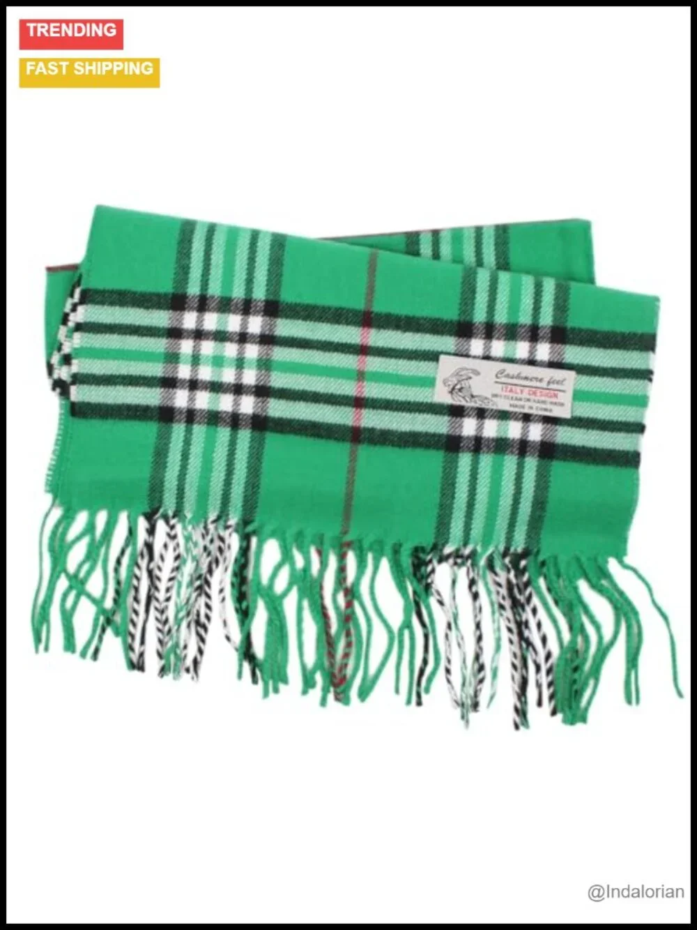 Plaid Cashmere Feel Viscose Winter Scarf, Unisex 72